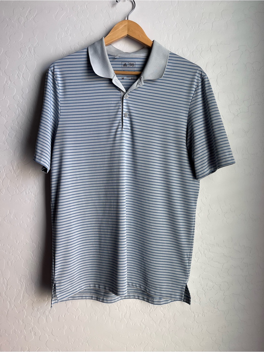 Adidas striped golf polo shirt